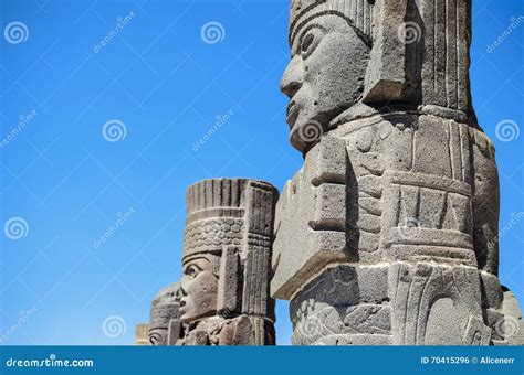 Atlantean Figures At The Archeological Sight In Tula Royalty Free Stock