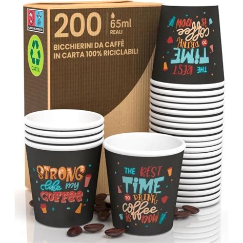 Lot De 200 Verres À Café En Papier 65 Ml Stronglifecup Verres