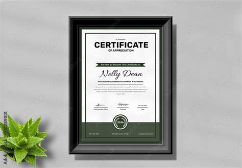 Certificate Of Appreciation Design Layout Stock Template | Adobe Stock