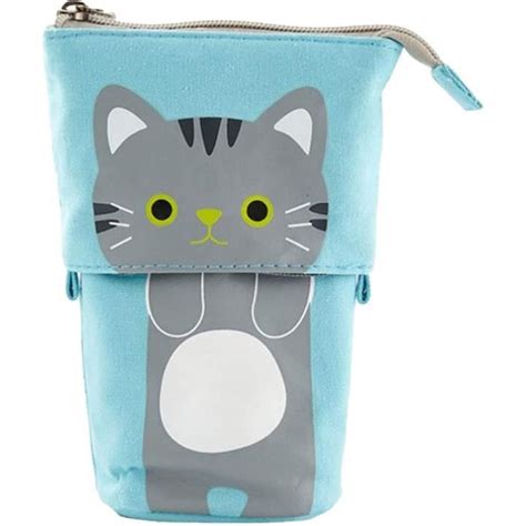 Trousse Chat Scolaire Fille Garcon T Lescopique En Toile Sac De Crayons