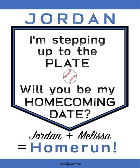 Custom Printable Baseball Prom Proposal Sign Personalized Etsy