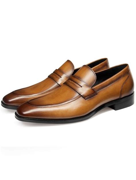 Buy Ennse Men S Dress Shoes Slip On Loafers Formal Leather Shoes For Men Online Topofstyle