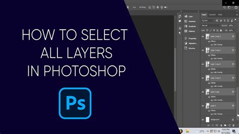 How To Select All Layers In Adobe Photoshop Youtube