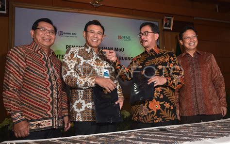 Kerjasama Kementerian Atr Tiga Bank Antara Foto