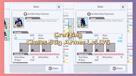 SAOIFCrafting Lv 175 Chaos Stig Armor YouTube