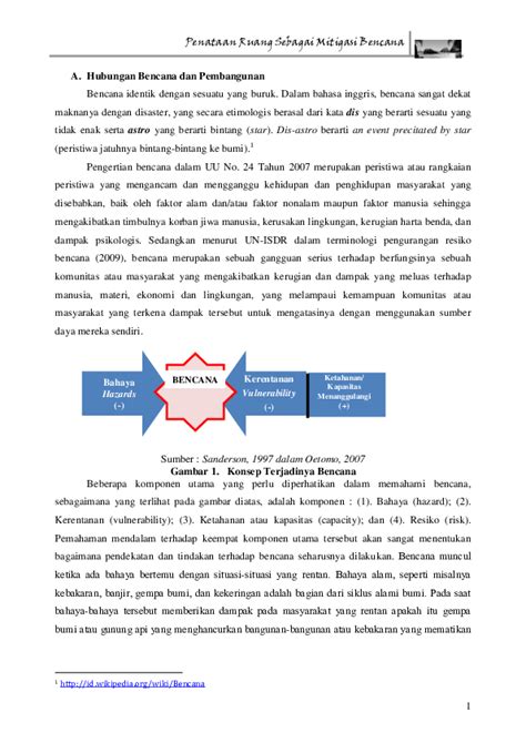 Doc Penataan Ruang Sebagai Mitigasi Bencana