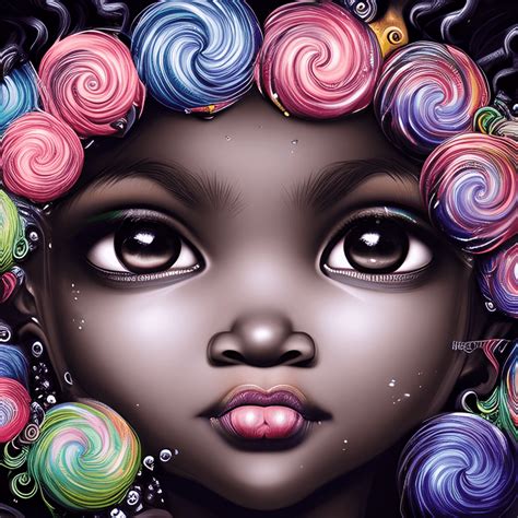 Cute Black Girl In Candyland · Creative Fabrica