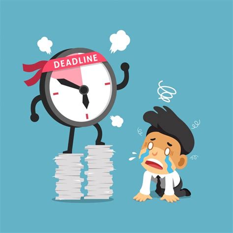 Premium Vector | Cartoon deadline clock character and businessman