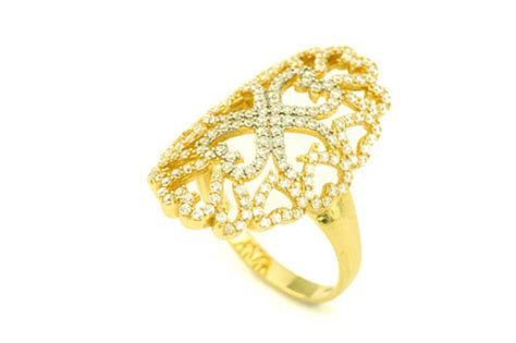 Anillo Lanzadera con Circonitas Oro 18k Joyerías Revaloro