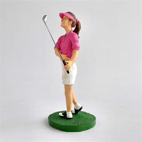 Figura Deportes Golfista Femenina Swing Decorativa 18 Cms Chemar Decor