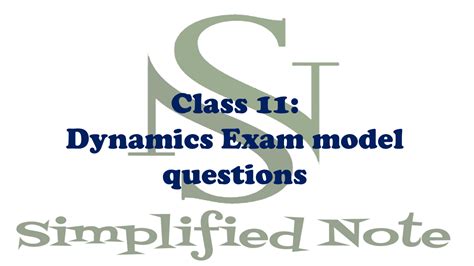 Chapter Dynamics Exam Style Questions Mcqs Simplified Note