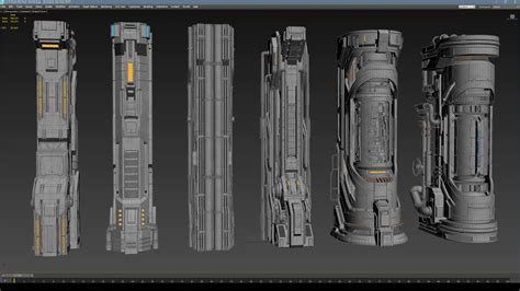 Sci Fi Parts Kit Pack Vol Column Turbosquid