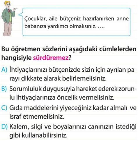 Ayağımızı Yorganımıza Göre Uzatalım Test Çöz 4 Sınıf Sosyal Bilgiler