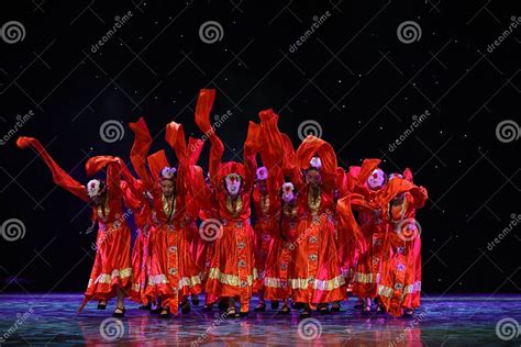 Good Luck And Happiness To You Tibetan Folk Dance Editorial Stock Image