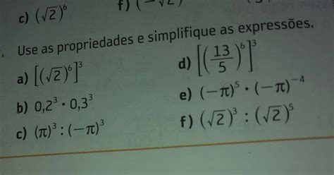 use as propriedades e simplifique as expressões Brainly br