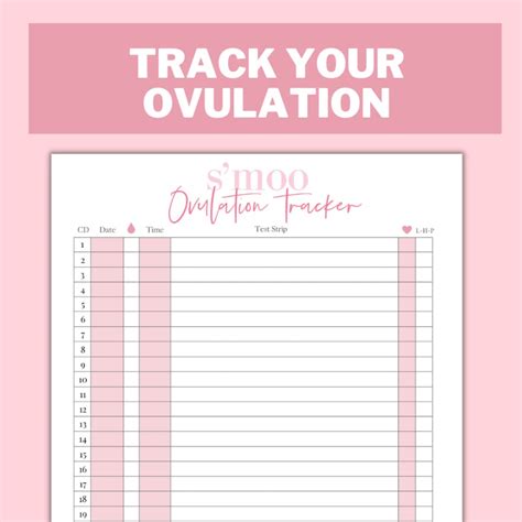 Ovulation Tracker Fertility Tracker Printable Pdf The S’moo Co