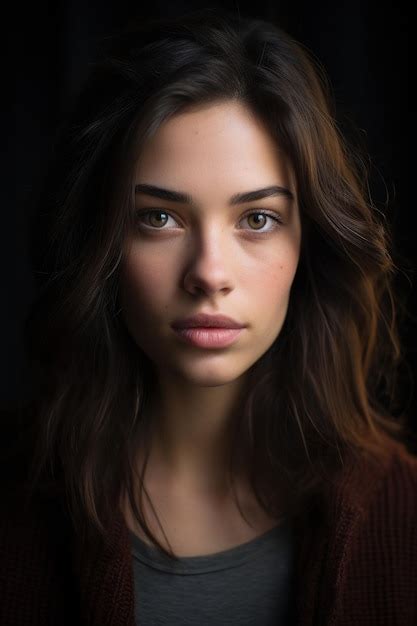 Premium Ai Image A Woman With Brown Hair And Freckles