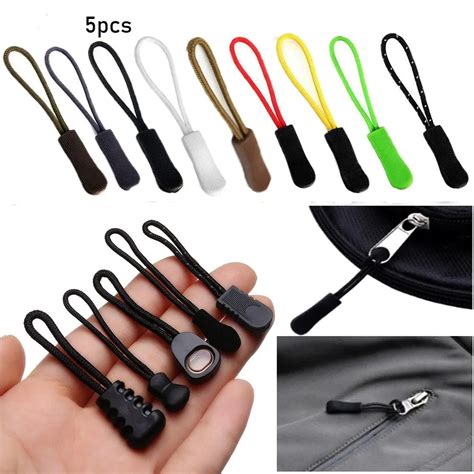 5Pcs Zipper Puller End Fit Rope Tag Fixer Zip Cord Tab Replacement Clip