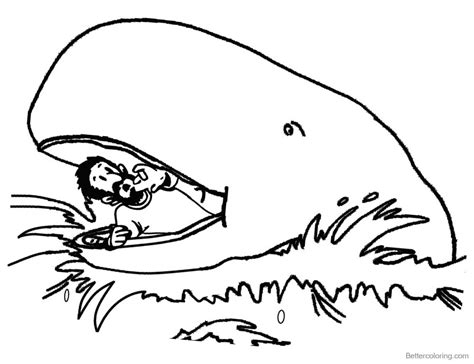 Jonah And The Whale Coloring Pages The Story Picture - Free Printable Coloring Pages