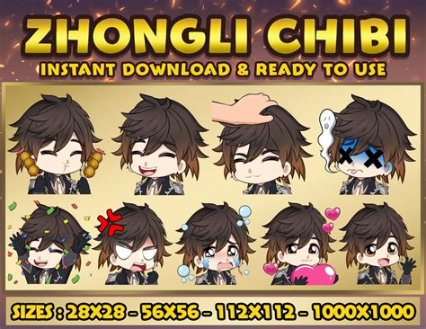 Zhongli Genshin Impact Twitch Emotes Pack Discord Emotes Pack Emotes