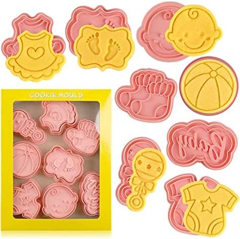 Amazon Juego De 8 Cortadores De Galletas Para Baby Shower Con