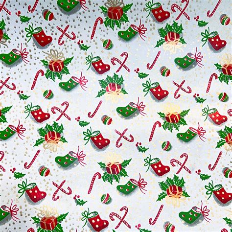 1950s Vintage Christmas Wrapping Paper Santa Claus Christmas Gift Wrap ...