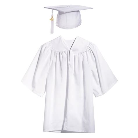 Happy Graduates Small White Matte Child Graduation Set Cap Gown