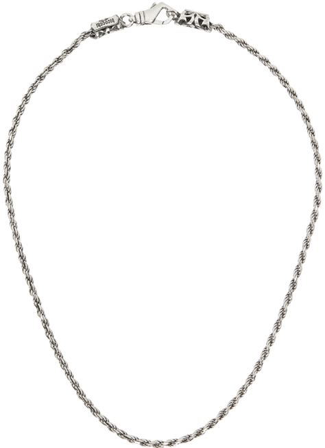 Emanuele Bicocchi Ssense Exclusive Silver Rope Chain Necklace Ssense