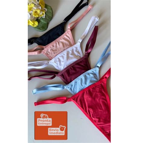 Kit Calcinhas Microfibra Tanga Regulagem Nas Laterais Conforto Afrodite Lingerie NF
