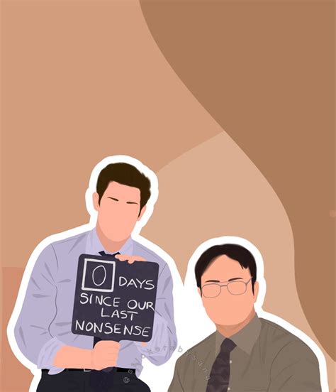 Office Jim And Dwight 0 Days Since Our Last Nonsense Meme Fan Art Sticker For Sale By Senaeksi