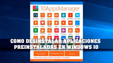 Como Desinstalar Aplicaciones Preinstaladas En Windows Youtube