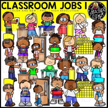 Classroom Jobs 1 Clip Art Set {Educlips Clipart} by Educlips | TpT