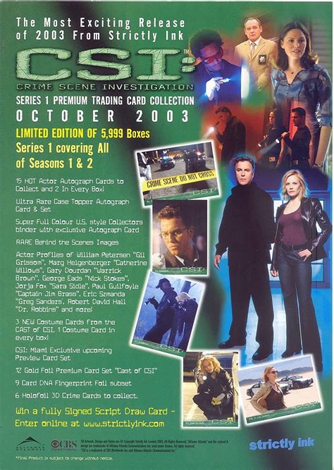 Csi Series Strictly Ink Promo Promotional Sell Sale Sheet Season