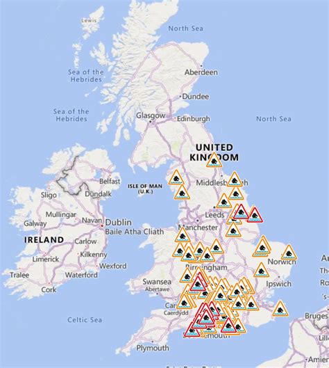 Map shows flood warnings in UK following Storm Kathleen