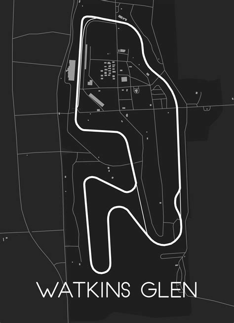 Watkins Glen Track Map For Poster Wall Art 28615686 Vector Art At Vecteezy