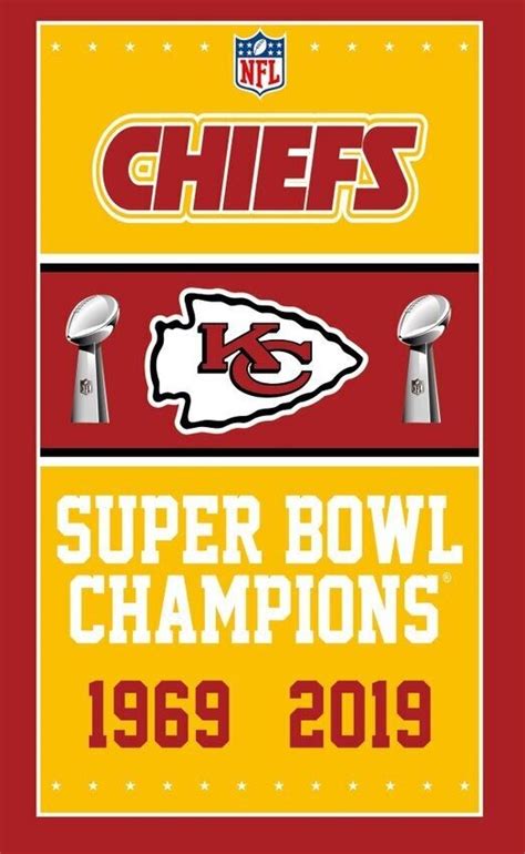 Kansas City Chiefs Flag Banner 2x33x54x6ft Polyester American Football 022