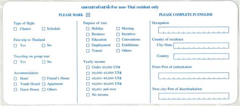 How to fill Thai immigration form? Thai immigration card guide ...