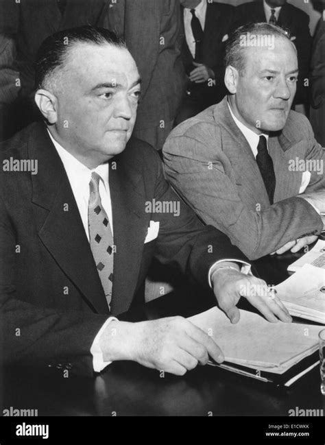 FBI Director J Edgar Hoover And Assoc Dir Clyde Tolson Testify At