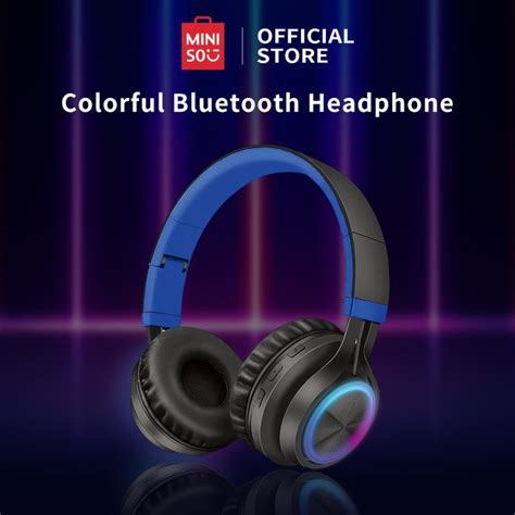 Jual Miniso Headphone Bluetooth Headset Wireless Gaming Coloful Light