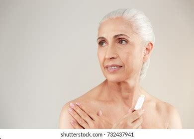 Beauty Portrait Attractive Half Naked Elderly Stock Photo