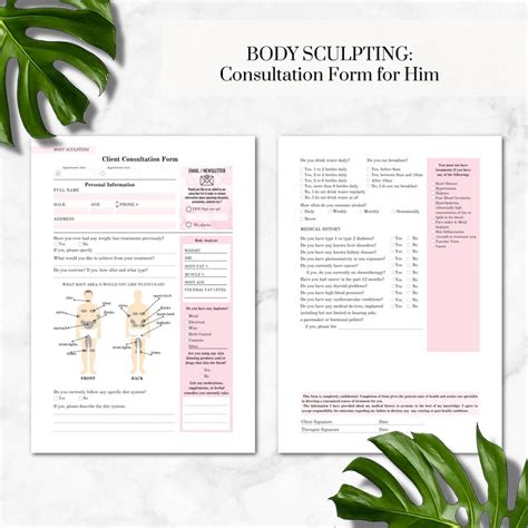 Body Sculpting Printable Forms Body Contouring Consultation Etsy