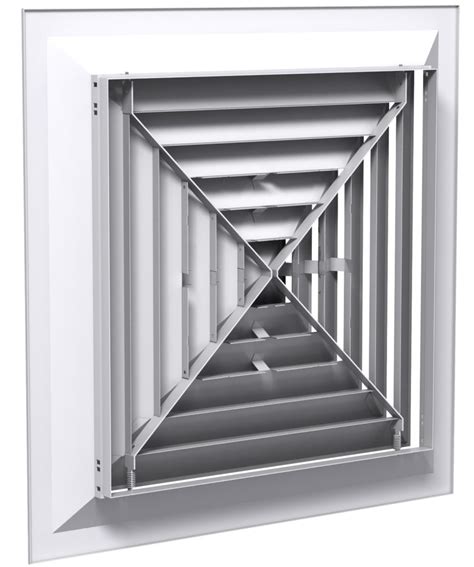 AMD Louvered Directional Diffuser 4 Way Aluminum Buckley Associates