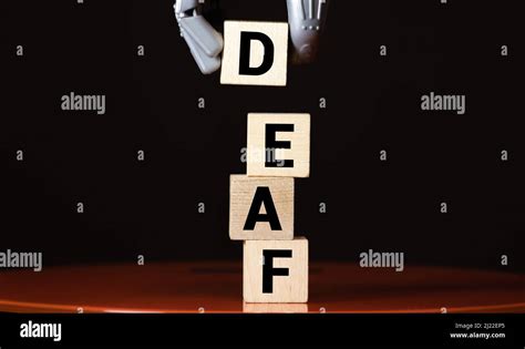 Deaf Word Made With Building Blocks Isolated On White Stock Photo Alamy