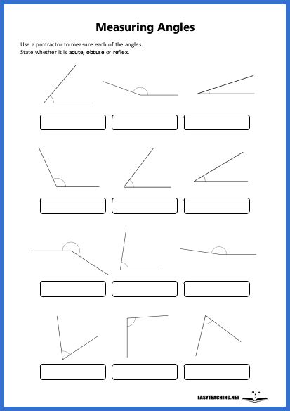 Acute And Obtuse Angles Worksheets