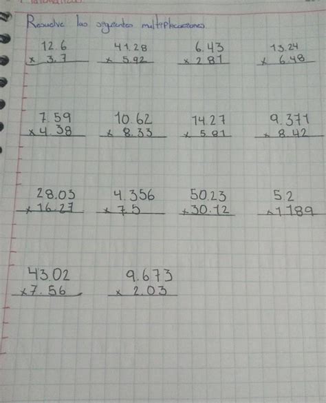 Lista 90 Foto Como Hacer Multiplicaciones Con Punto Decimal Arriba Y