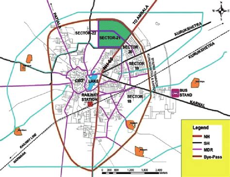 Kaithal City: Location Map of Planned Housing Sectors | Download ...