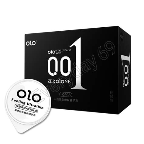 OLO 001 Condom Ultra Thin Hyaluronic Acid 10pcs Box Black Lazada