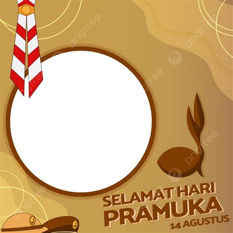 Twibbonize Selamat Hari Pramuka Dekorasi Hasduk Tunas Kelapa Dan Topi Png Vektor Fondo