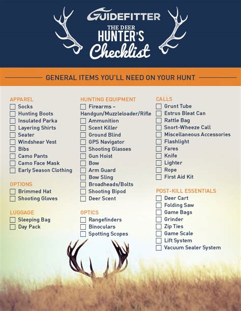 Deer Hunting Packing List