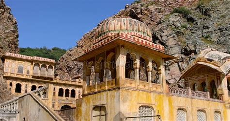 The Architecture of the Historic Galta Ji Temple in Jaipur, India Stock ...